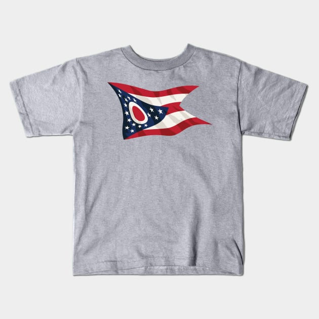 Ohio State Flag Kids T-Shirt by hobrath
